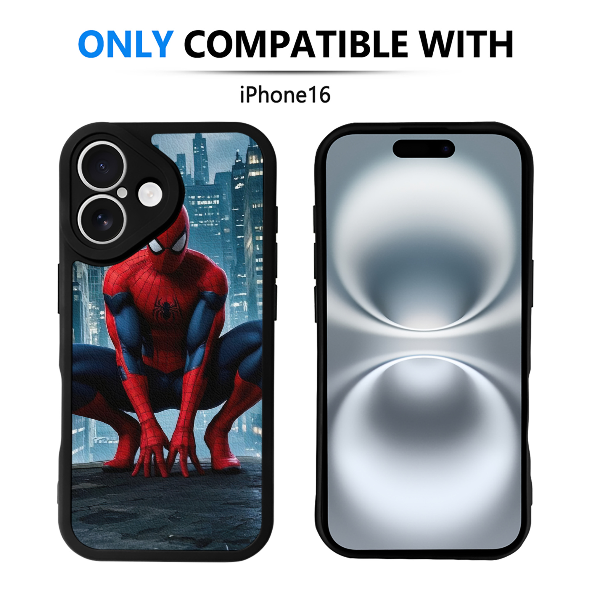 Spider Man スパイダーマン 【iPhone 16シリーズ対応】シリコンスマホケース（レザー調） 材質：シリコン